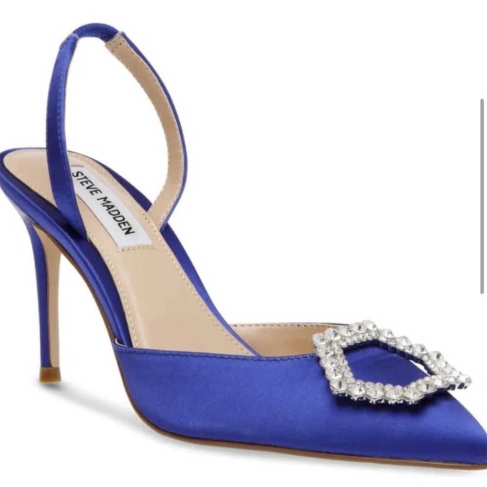Steve Madden Steve Vionnet Blue Satin Embellished
Lucent Stiletto Heel